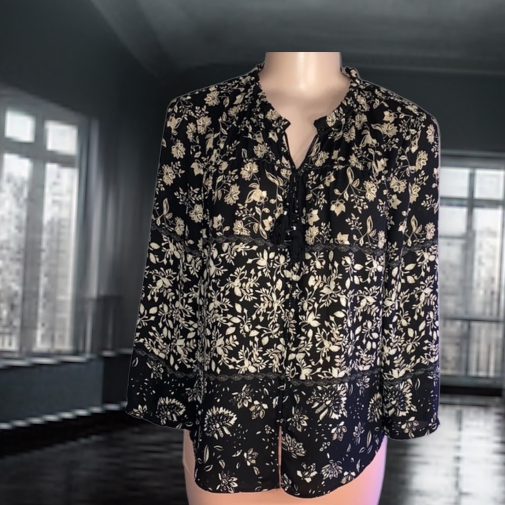 Daniel Rainnβ Demeter Tie Neck Blouse button up